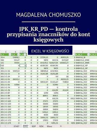 JPK_KR_PD -- kontrola przypisania znaczników do kont księgowych Magdalena Chomuszko - okladka książki