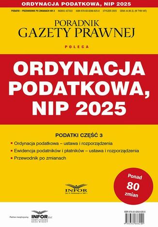 Ordynacja podatkowa, NIP 2025 Praca zbiorowa - okladka książki