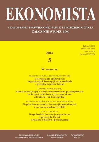Ekonomista 2014 nr 5 Praca zbiorowa - okladka książki
