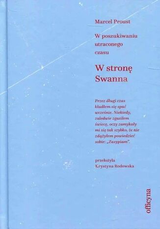 W stronę Swanna Marcel  Proust - okladka książki