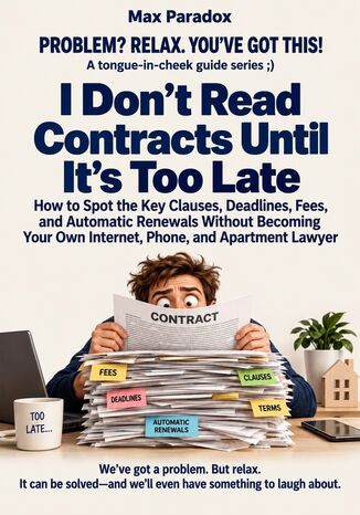 I Don't Read Contracts Until It's Too Late - How to Spot the Key Clauses, Deadlines, Fees, and Automatic Renewals Without Becoming Your Own Internet, Phone, and Apartment Lawyer Max Paradox - okladka książki