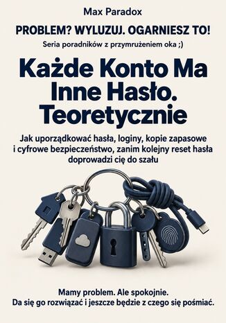 Każde Konto Ma Inne Hasło. Teoretycznie - Jak uporządkować hasła, loginy, kopie zapasowe i cyfrowe bezpieczeństwo, zanim kolejny reset hasła doprowadzi cię do szału Max Paradox - okladka książki